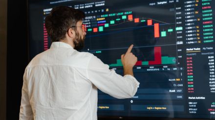 Stock market ticker showing Sensex and Nifty indices live updates