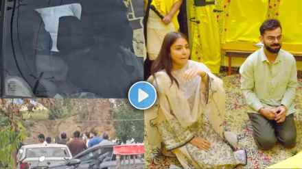 Virat Kohli Anushka Sharma Visited Vrindavan After Sudden Test Retirement Seek Blessings From Premanand Maharaj Video