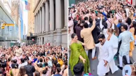 A wedding procession with 400 people brought Wall Street