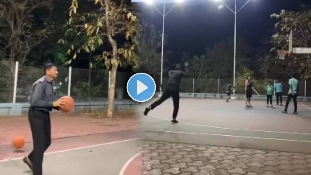 Watchman Playing Basketball With Boys