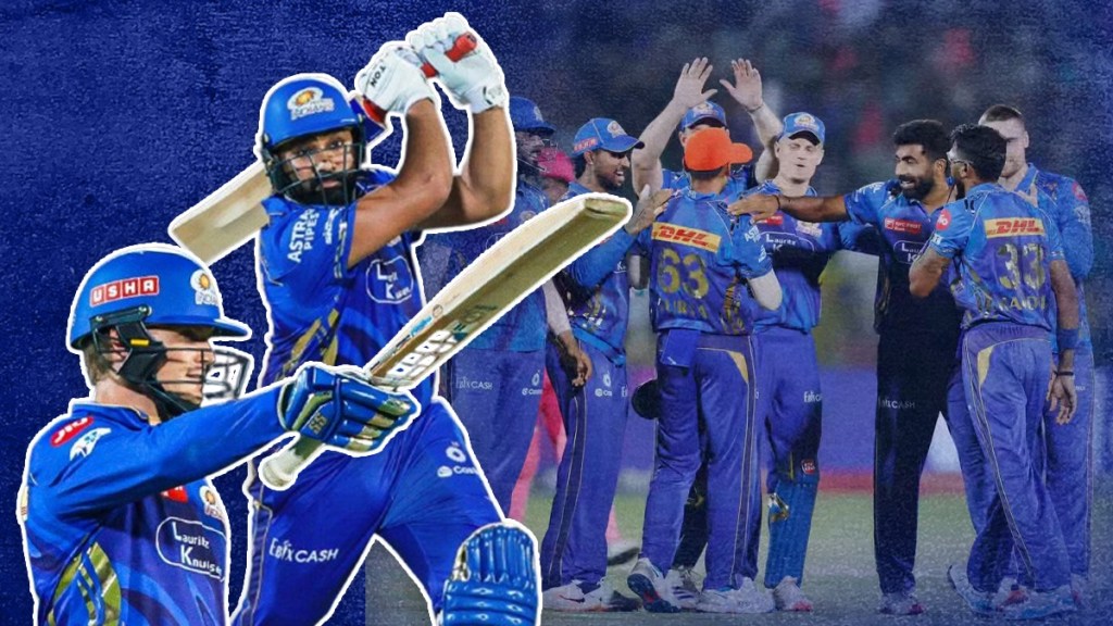 MI beat RR By 100 Runs Mumbai Indians Top of Points Table Rohit Sharma Ryan Rickelton Partnership IPL 2025