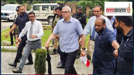J&K Chief Minister Omar Abdullah on his way to hold a special Cabinet meeting, at Pahalgam