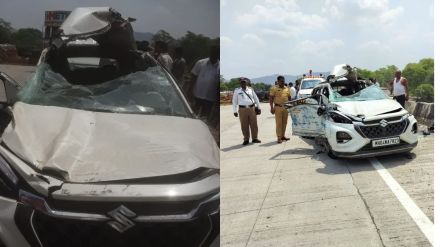 palghar Dahanu accident on Mumbai Ahmedabad National Highway one dead six injured