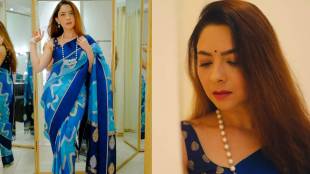 actress sonalee kulkarni shared new look in blue saree