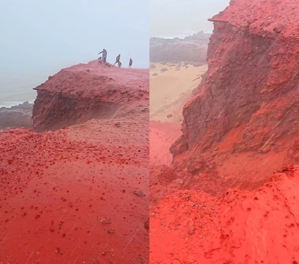 What causes blood rain, Red rain viral video Iran