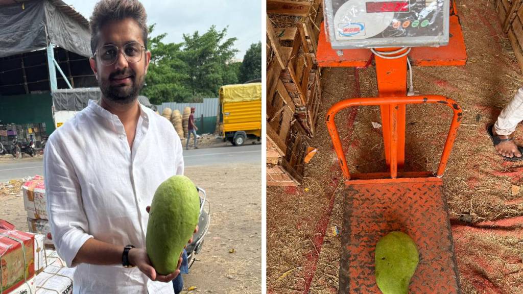 Two and a half kilos of Khuddad mango arrives from Karnataka at Pune market yard Pune news