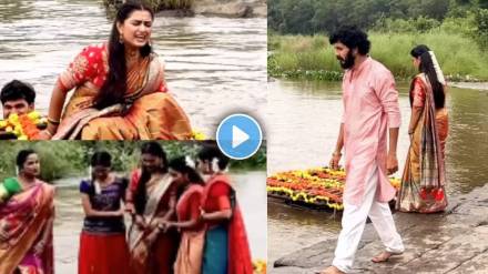 lakhat ek Aamcha Dada Serial bts Actress Komal More Shared a video which shows how the artist and crew were preparing for the shot