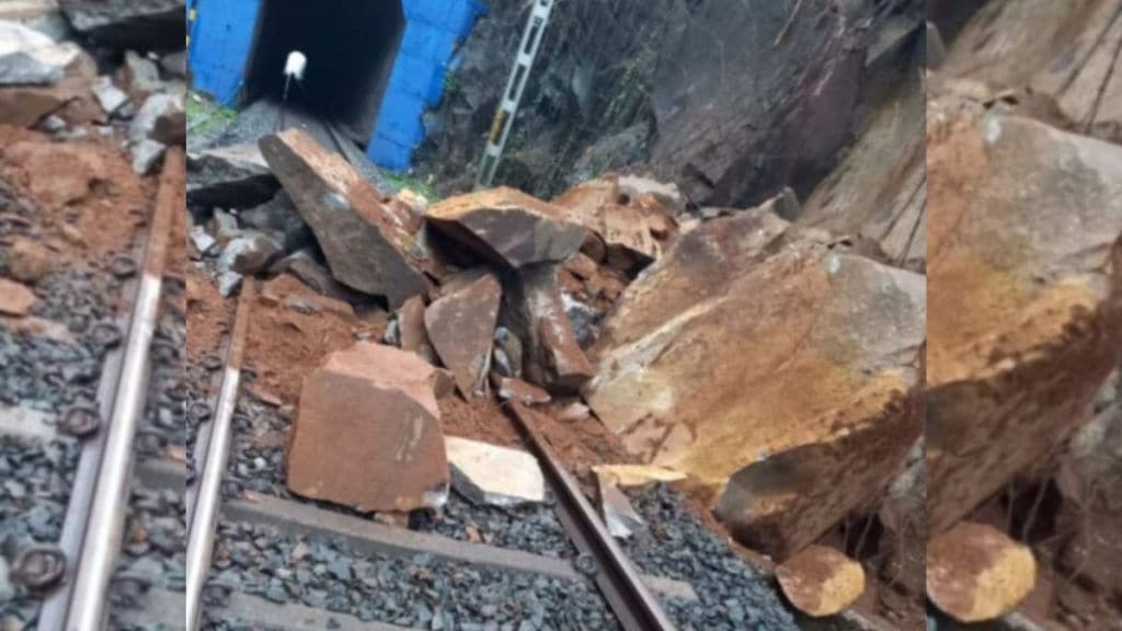 landslide cleared kokan railway wilawade traffic