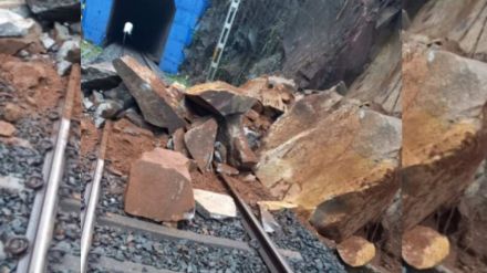 landslide cleared kokan railway wilawade traffic
