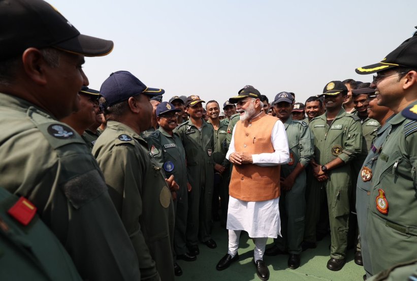 pm narendra modi adampur airbase visit photos