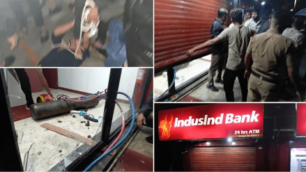 Thieves trying to break open an ATM using a gas cutter in Dehuroad were caught red-handed by the Dehuroad police