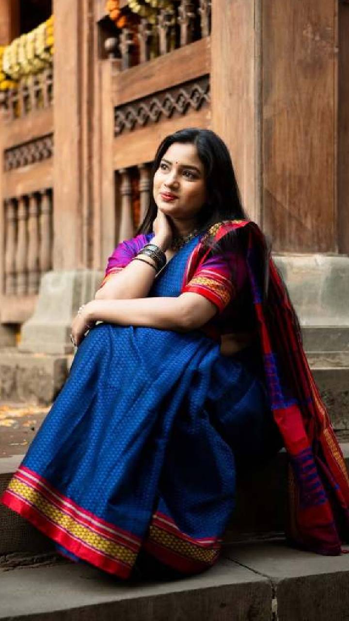 rajeshwari kharat saree look, rajeshwari khrat reels
