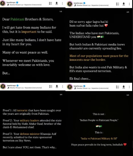 ranveer allahbadia post on pakistan