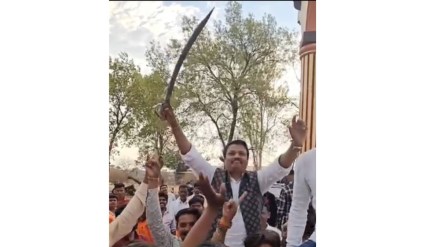 buldhana mehkar shivsena mla sword viral vidio police