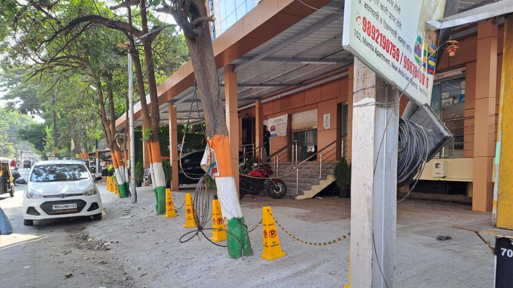 In Bolinj-Kharodi Virar, concrete has been laid over the roots of trees, blocking natural water flow paths as wel