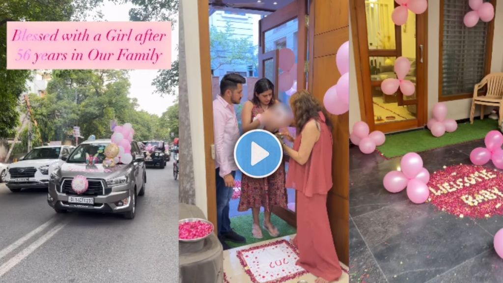 Family emotionally welcoming newborn baby girl after 56 years