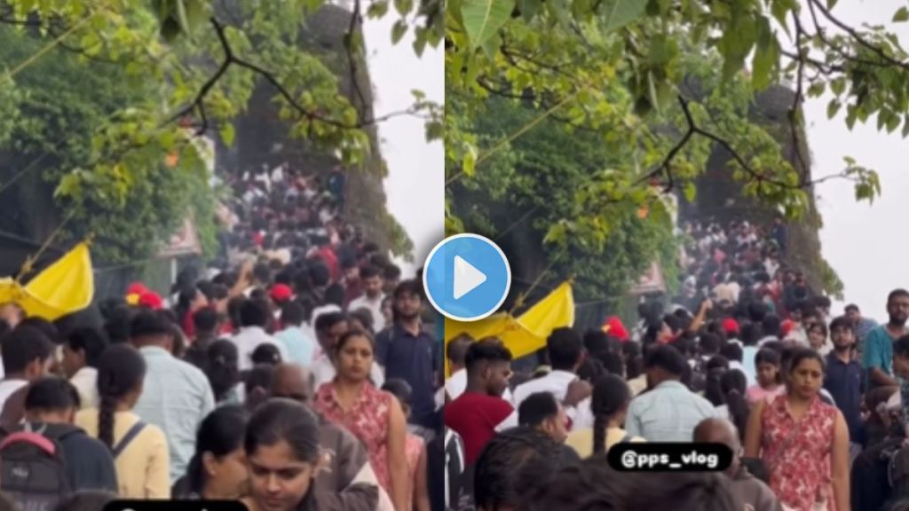 Massive crowd at Sinhagad Fort in Pune