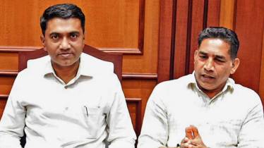 BJP Minister Govind Gaude and CM Pramod Sawant (PTI Photo)