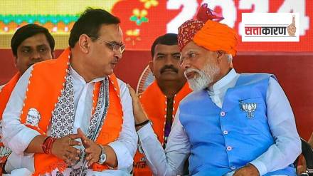 राजस्थान मुख्यमंत्री भजनलाल शर्मा आणि पंतप्रधान नरेंद्र मोदी (फोटो सौजन्य पीटीआय)