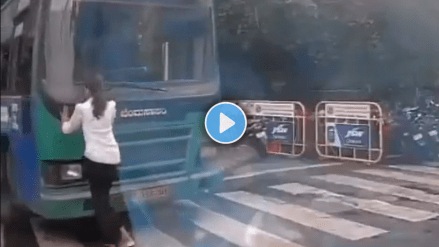 BMTC driver allegedly tried to run over a girl who stopped the bus following an argument