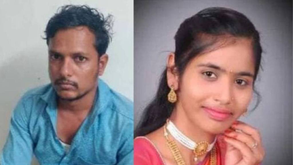 The police said Satish Hiremath (left), a petrol station worker from Narayanapura village, murdered Madhushree Angadi (right) and buried her body near a stream