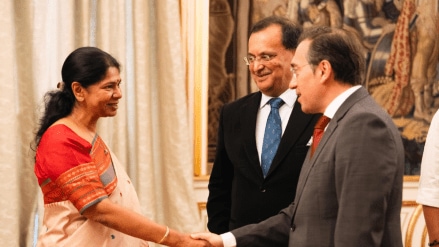 What is India's national language Kanimozhi was asked in Spain