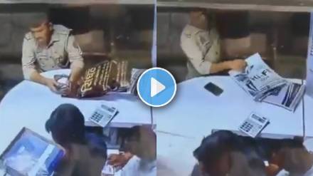 policeman's theft goes viral Meerut police video