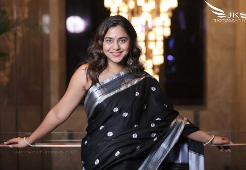 Mrunmayee Deshpande Black Saree Look