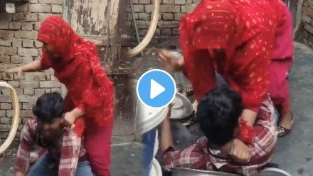 Husband beaten by his wife while washing dishes funny video