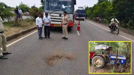 Bhandara marathi news, Bus hits tractor Bhandara district, Bhandara latest news, Bus hits tractor,