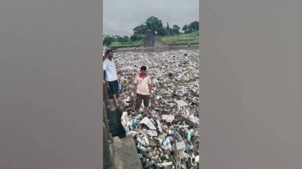 Kolhapur rains spared floods but plastic waste flooded Panchganga riverbed on Friday