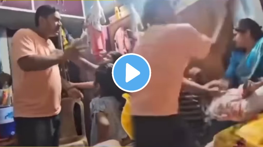 Parents fight in front of child man beat up his wife badly shocking video