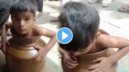 Little boy stuck in metal pot watch shocking video goes viral