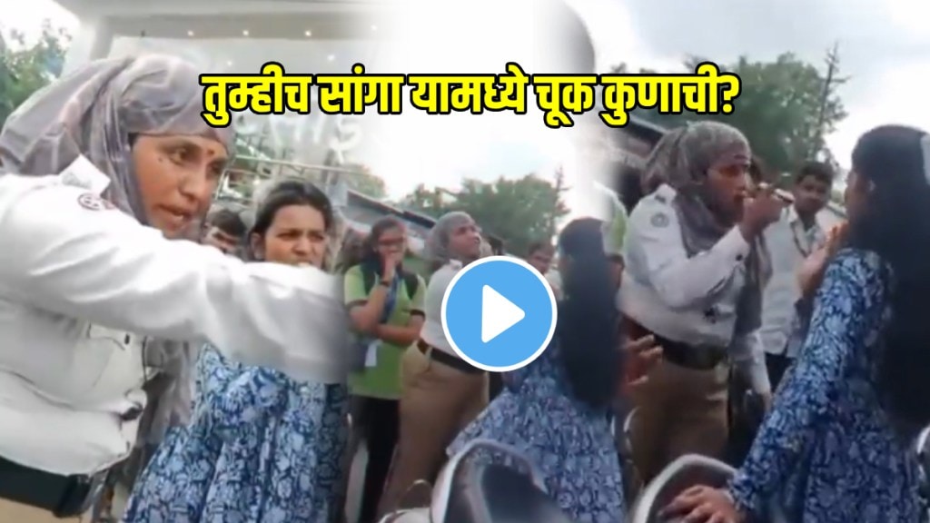 Latur traffic police traffic police caught riding a scooter for triple riding recklessly calling abuse video