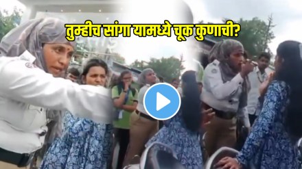 Latur traffic police traffic police caught riding a scooter for triple riding recklessly calling abuse video