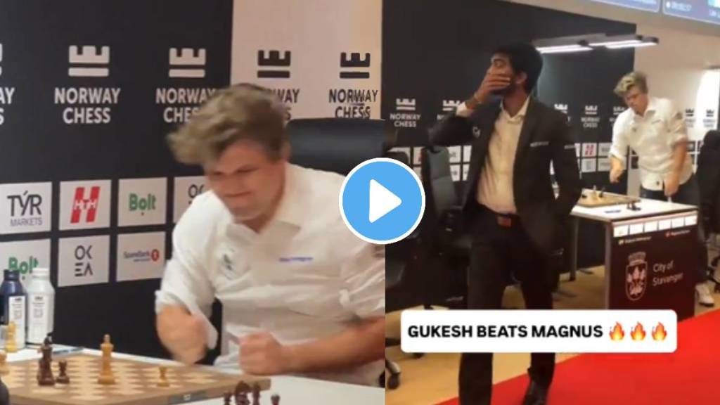 Magnus Carlsen punches table after crushing defeat against D Gukesh video goes viral