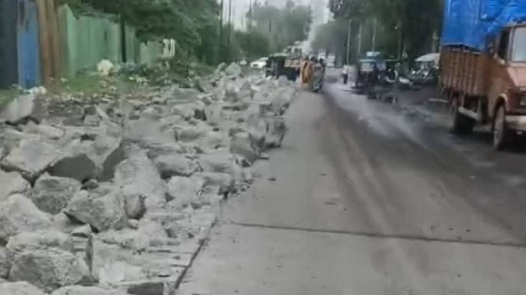 New concrete road in Dombivli MIDC demolished residents upset