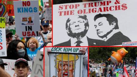 No Kings Protest across us against Donald Trump