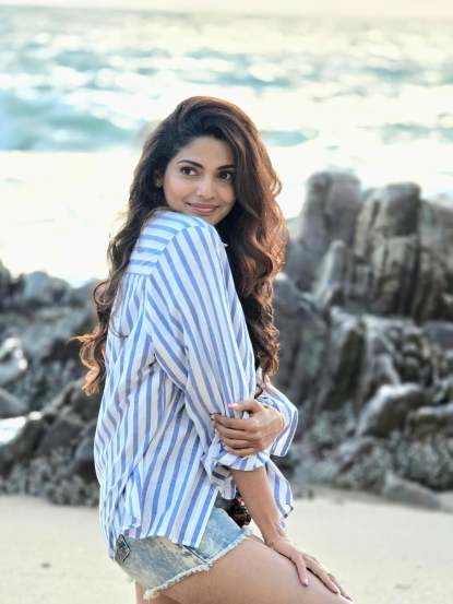 Pooja Sawant Denim Shorts Look