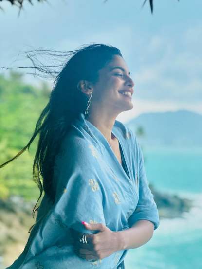 Pooja Sawant Denim Shorts Look