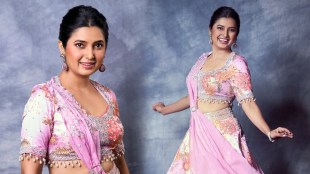 Prajakta Mali Pink Lehenga Look