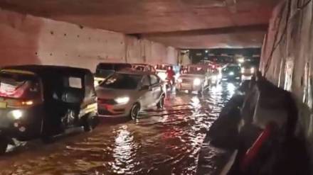 Pune rains cause clogged drainage potholes and traffic jams