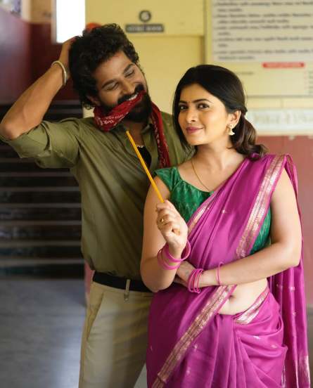 Ruchira Jadhav Pink Saree Look