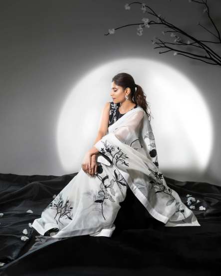Sai Tamhankar White Saree Look