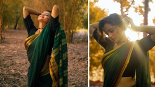Shivali Parab Green Cotton Saree Look