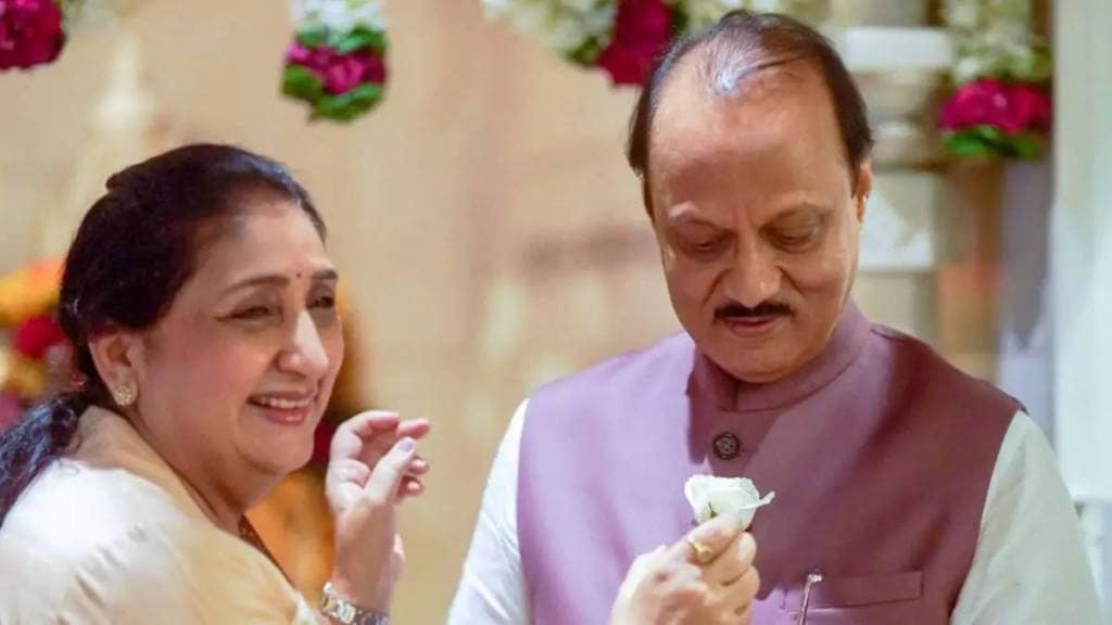 Sunetra Pawar and Ajit Pawar
