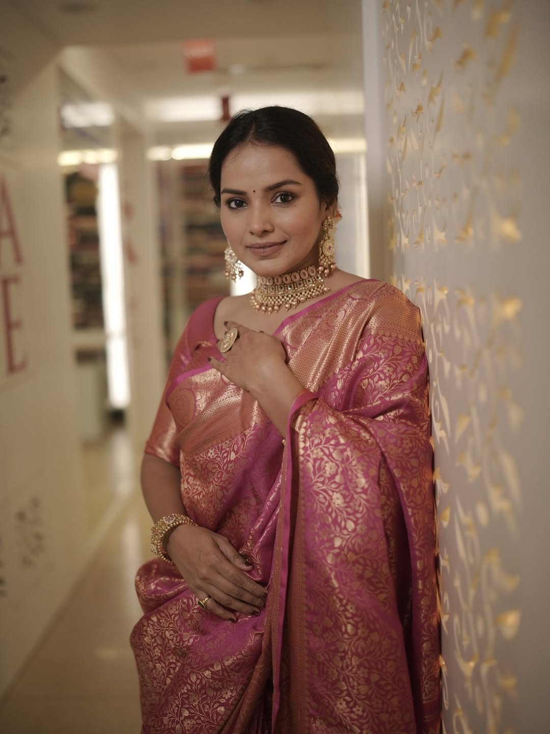 Titeekshaa Tawde Purple Saree Look