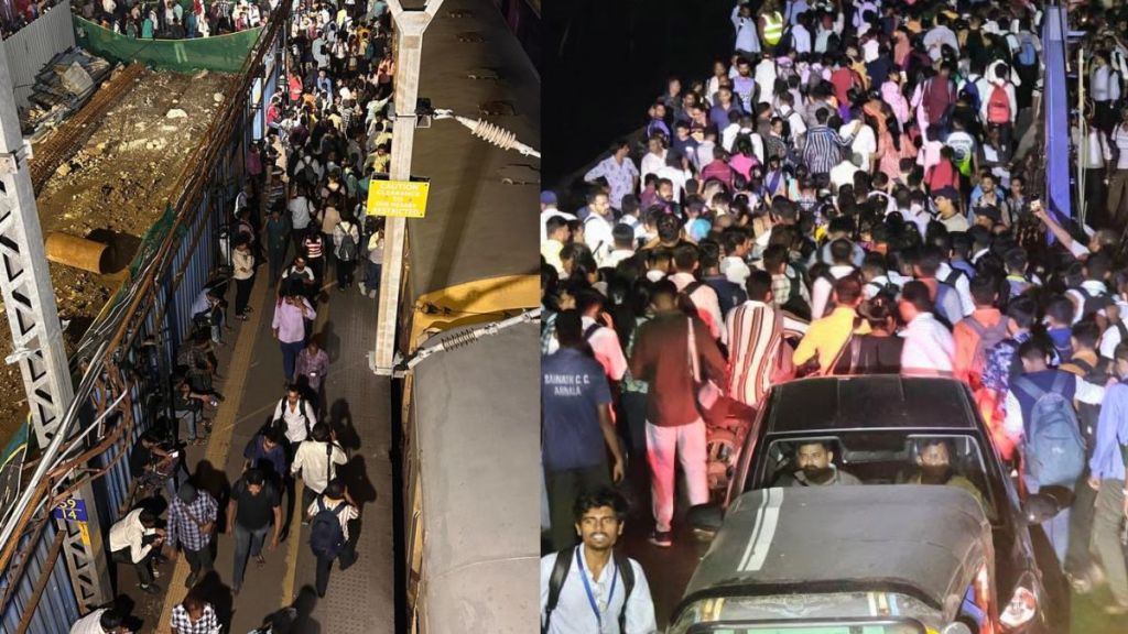 Western Railway traffic was disrupted till late night due to a power failure at Palghar railway station Western Railway traffic was disrupted till late night due to a power failure at Palghar railway station