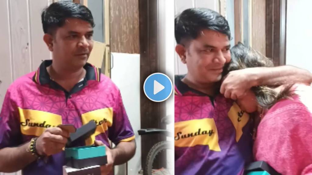 Wife give surprise to husband with new bike