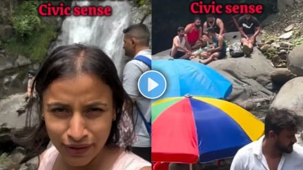 Woman Shares Video Showing People Drinking And Throwing GarbageNear Waterfall In Himachal Pradesh